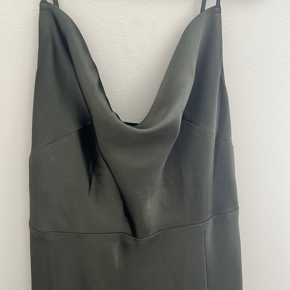 Lisa Long Dress- Satin Olive